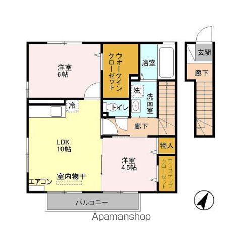 サンモール北入曽A棟(2LDK/2階)の間取り写真
