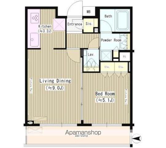 ラグゼガーデン松原(1LDK/2階)の間取り写真