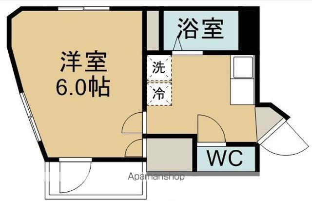 ハイコート白萩(1K/4階)の間取り写真