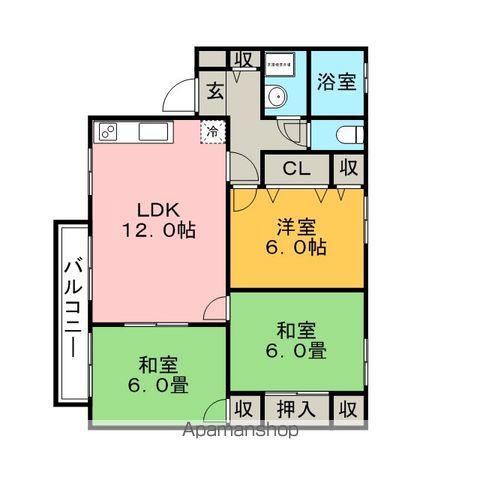 Jハウス(3LDK/1階)の間取り写真