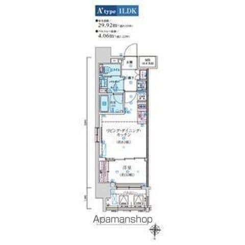 リヴシティ泉(1LDK/8階)の間取り写真
