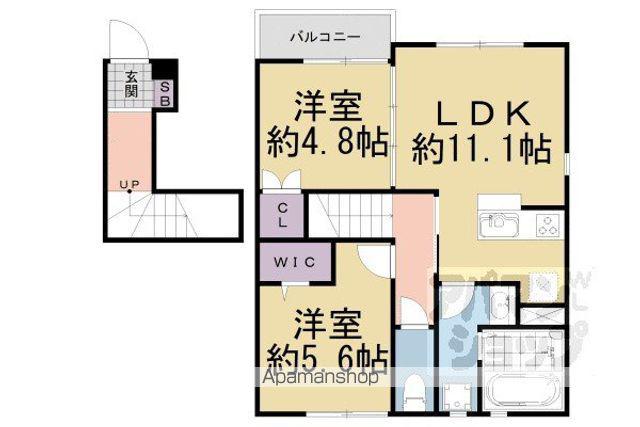 ユアメゾン唐崎(2LDK/2階)の間取り写真