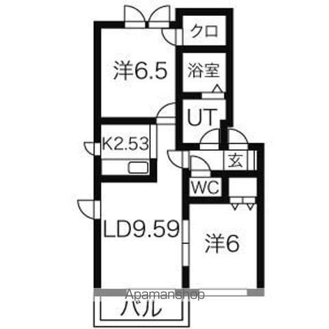 LUMINOUS OOASA (2LDK/3階)の間取り写真