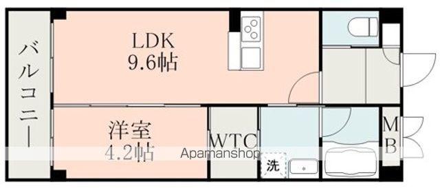 フラワーラブⅡ(1LDK/3階)の間取り写真
