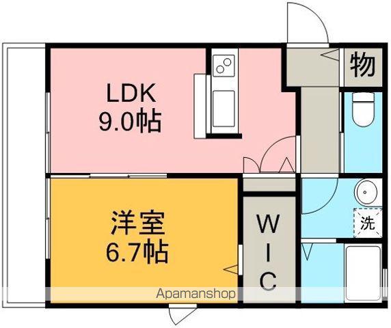 ブルータビー(1LDK/2階)の間取り写真