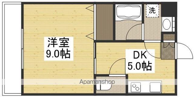 レプトン大福(1DK/2階)の間取り写真