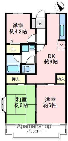 ヒルサイドテラス鶴ヶ島(3DK/4階)の間取り写真