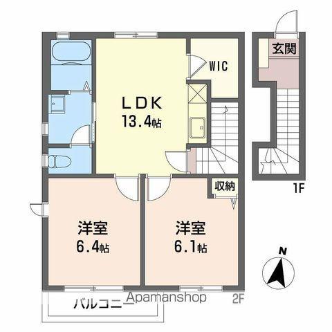 OKADA HOUSE(2DK/2階)の間取り写真