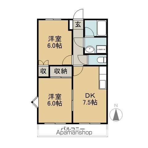 ミートファインB(2DK/1階)の間取り写真