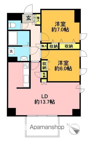 ステーションプラザ代田橋(2LDK/2階)の間取り写真