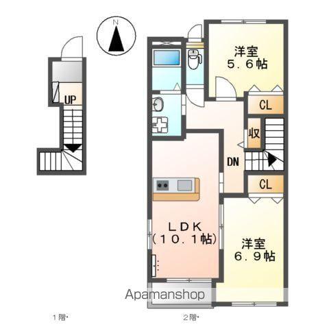 グッド・エレガンスⅢ(2LDK/2階)の間取り写真