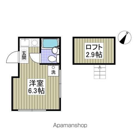 セプトハイツ(ワンルーム/2階)の間取り写真