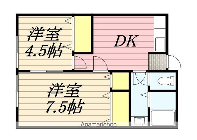 持山アパート(2DK/2階)の間取り写真
