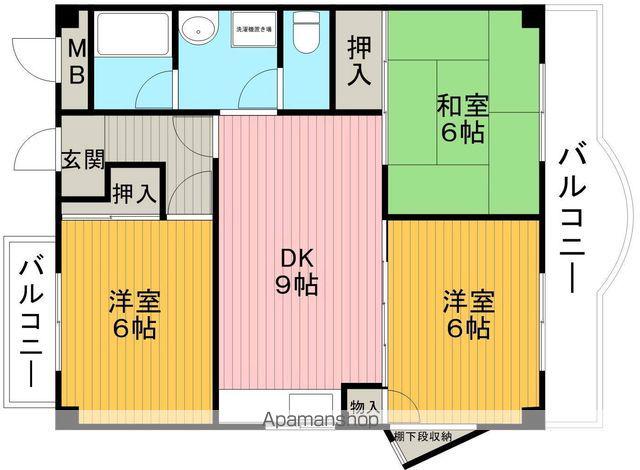 プロスエイト(3DK/1階)の間取り写真