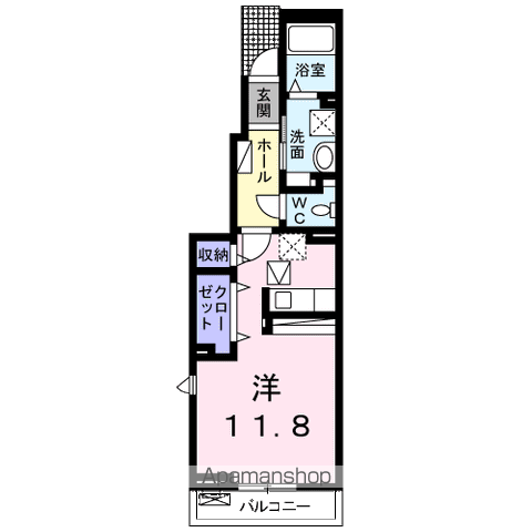 サンディアル桝形(ワンルーム/1階)の間取り写真