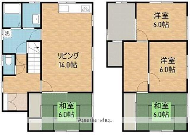 北海道札幌市清田区 2階建 築51年(4LDK)の間取り写真