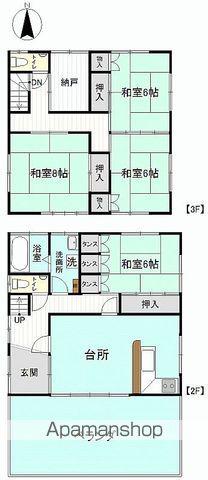 常磐線 いわき駅 徒歩9分 3階建 築48年(4SLDK)の間取り写真