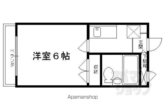 さわらびマンション(1K/4階)の間取り写真