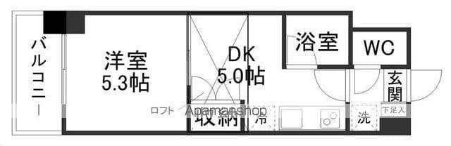 ベルコート米ケ袋Ⅱ(1DK/5階)の間取り写真