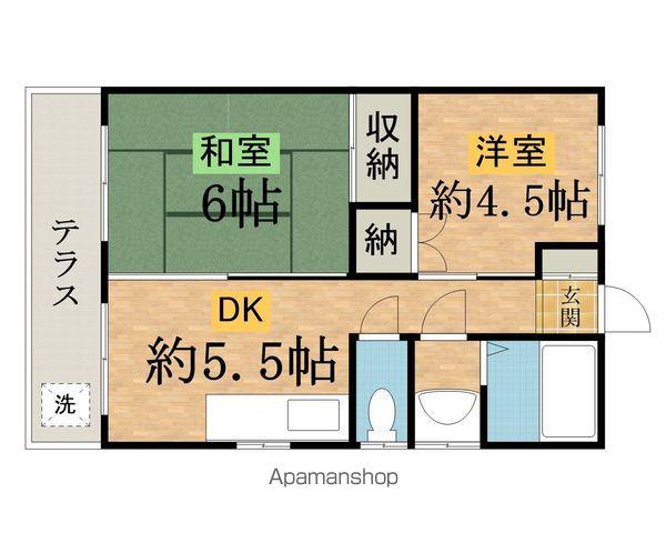 Kハウス(2DK/1階)の間取り写真