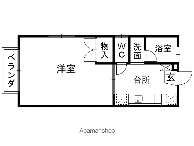 カサ プラーノ(1K/1階)の間取り写真