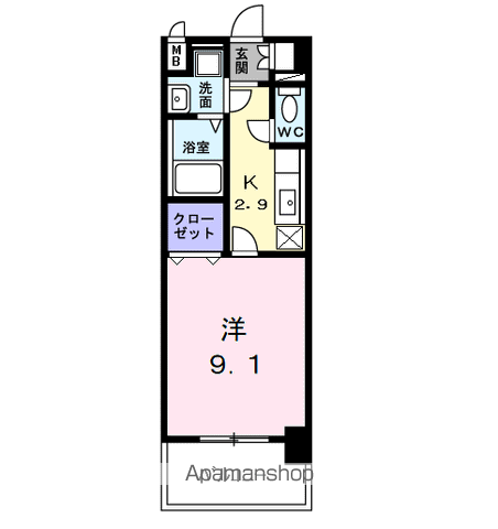 ライラック(1K/3階)の間取り写真