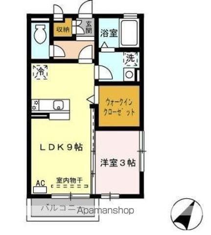 グランモア津久礼(1LDK/2階)の間取り写真