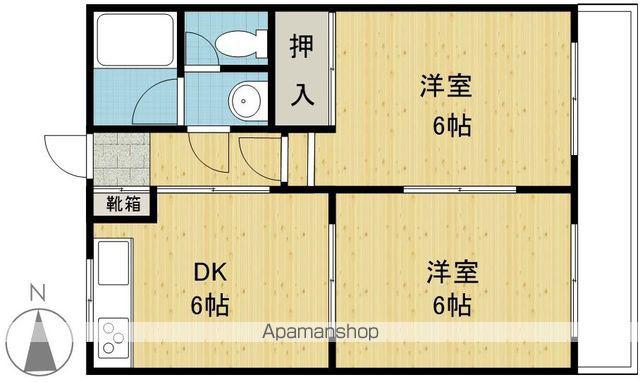 コスモハイツ亀川(2DK/1階)の間取り写真