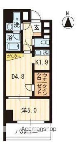 リアライズ瓦町(1DK/2階)の間取り写真