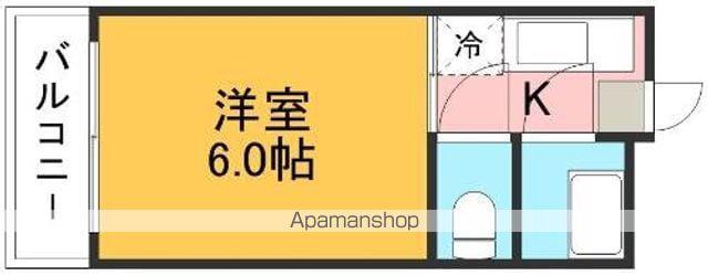 ラ・シエロ託麻本通(1K/2階)の間取り写真