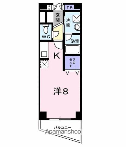 サンハイツT(1K/4階)の間取り写真