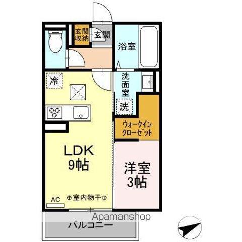 ハイアーク F(1LDK/1階)の間取り写真