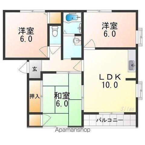 ファミール白鷺(3LDK/2階)の間取り写真