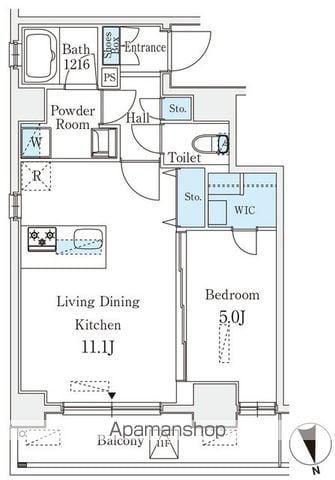 クラリティア浅草(1LDK/12階)の間取り写真