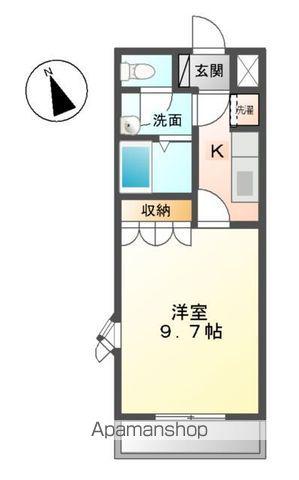 プランドール・カネキB棟(1K/1階)の間取り写真