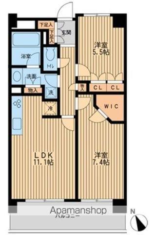 HF若林公園レジデンス(2LDK/3階)の間取り写真