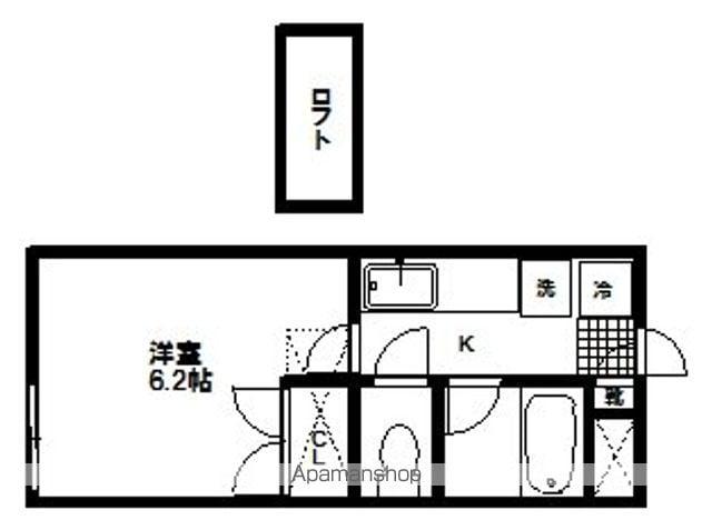 ケントハウス南小泉 B(1K/2階)の間取り写真