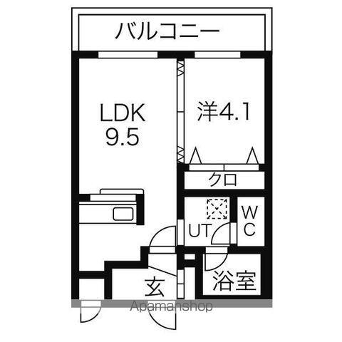 MAHALO OHASHI HOKUDAI(1LDK/1階)の間取り写真