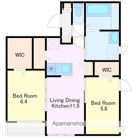 セナ ノワール(2LDK/3階)の間取り写真