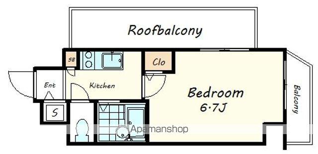 フェニックス西新宿参番館(1K/4階)の間取り写真