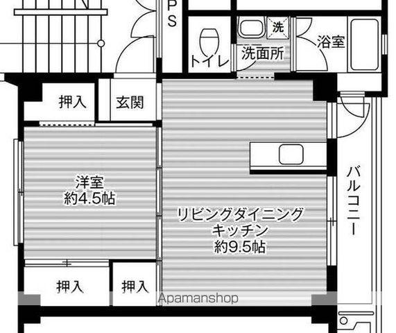 ビレッジハウス稲荷2号棟(1LDK/5階)の間取り写真