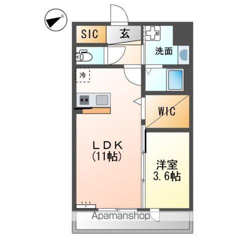 ヴィラ フィオーレ(1LDK/1階)の間取り写真