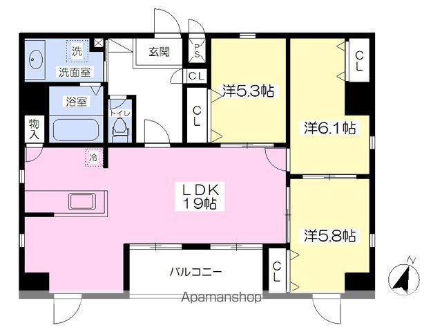 J-PLACE東町(3LDK/10階)の間取り写真