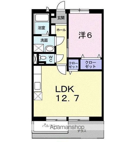 メゾングレースC(1LDK/1階)の間取り写真