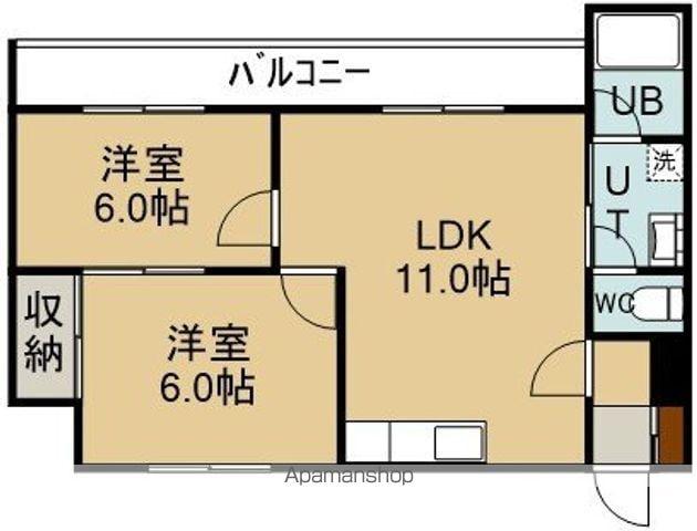チェリーコートⅡ(2LDK/3階)の間取り写真