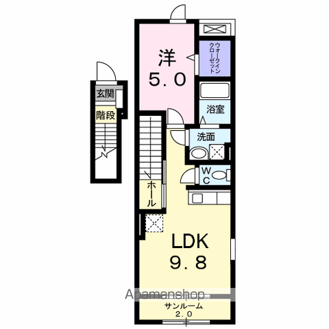 サニ-ガーデンA(1LDK/2階)の間取り写真