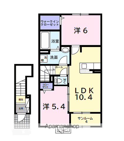 エスポワール(2LDK/2階)の間取り写真