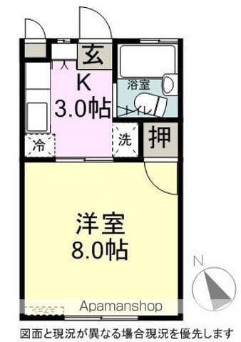 エスケーパレス(1K/1階)の間取り写真