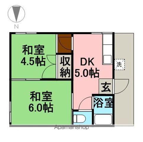 大道寺ハイツ(2DK/2階)の間取り写真