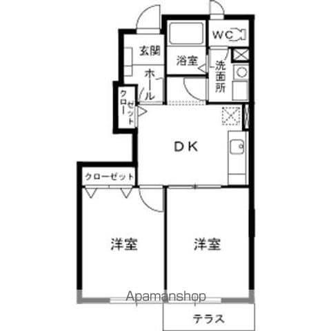 メルヴェーユⅢ(2K/1階)の間取り写真